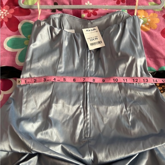 NWT IceBlue/Gray strapless party dress Size S - Picture 9 of 10